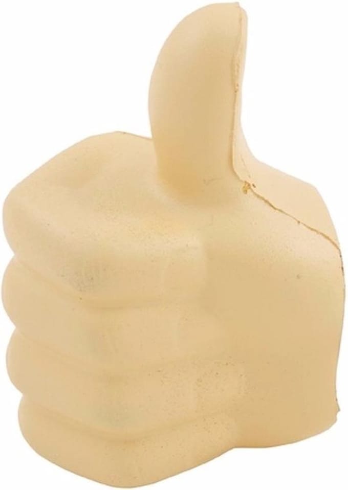 Stressbal - duim - beterschap - sterkte - geslaagd cadeau - anti stress