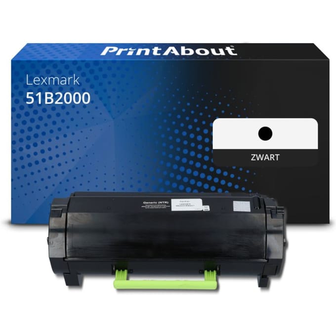 PrintAbout huismerk Toner 51B2000 (512) Zwart Geschikt voor Lexmark
