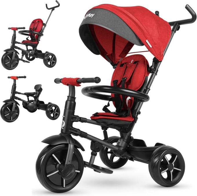 Kindervriendelijke Driewieler Paars - Stevige Loopfiets met Drie Wielen