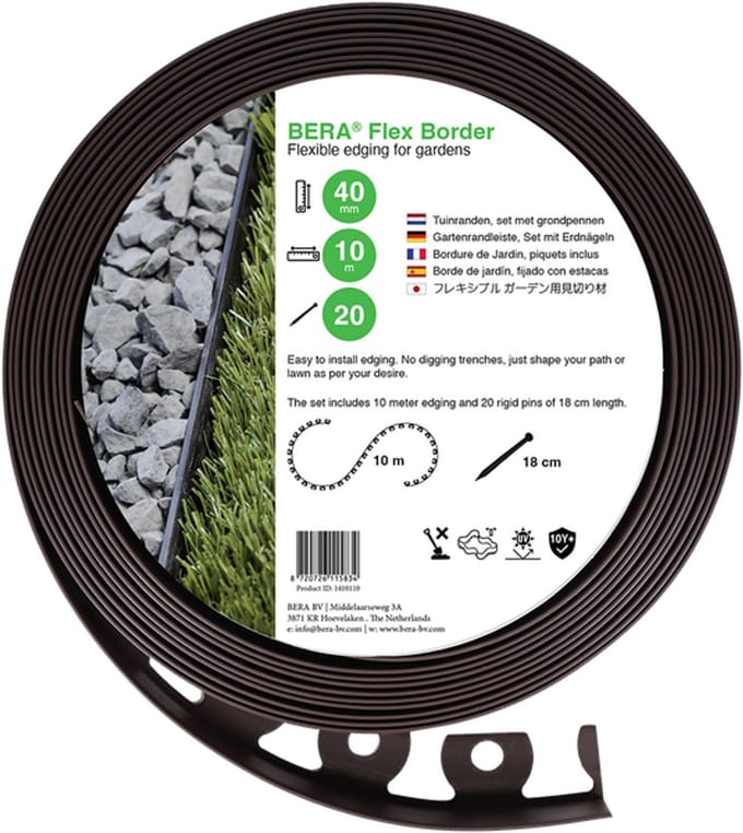 Borderrand - BERA Flex Border - Lengte 10 m - Hoogte 4 cm - Zwart