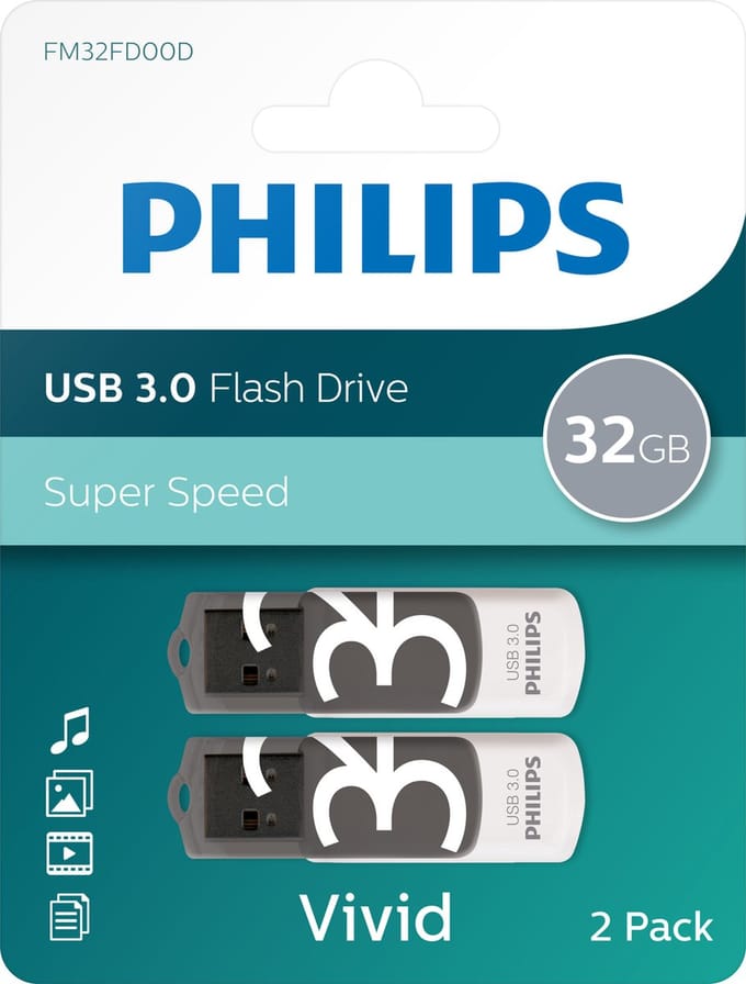 Philips FM32FD00D Vivid Edition 3.0 - USB-stick - 32 GB - 32GB - USB-stick
