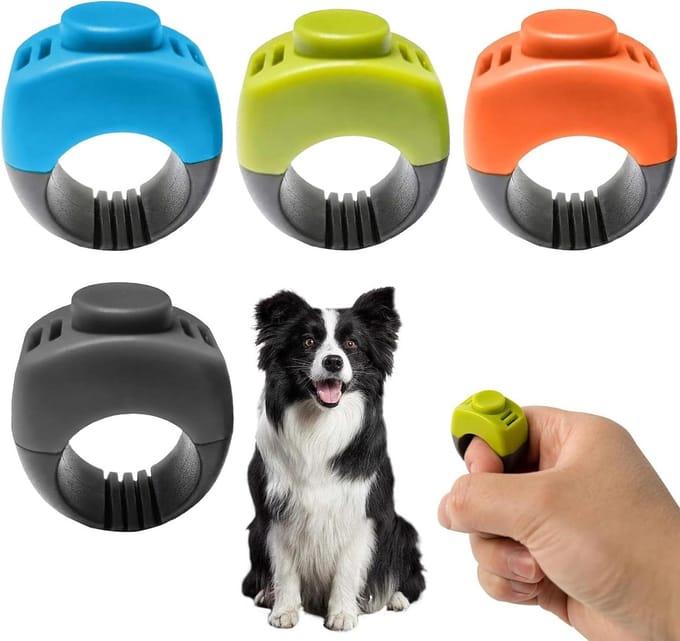 Honden Clicker Set - Vinger Clicker - Gedragstraining Huisdier - Helder Klikgeluid - 4 Stuks - Multicolor
