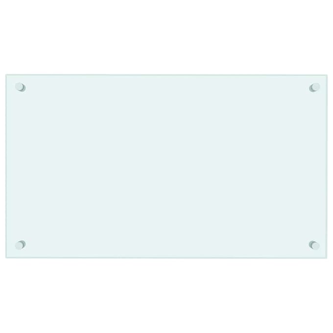 vidaXL - Spatscherm - keuken - 70x40 - cm - gehard - glas - melkwit