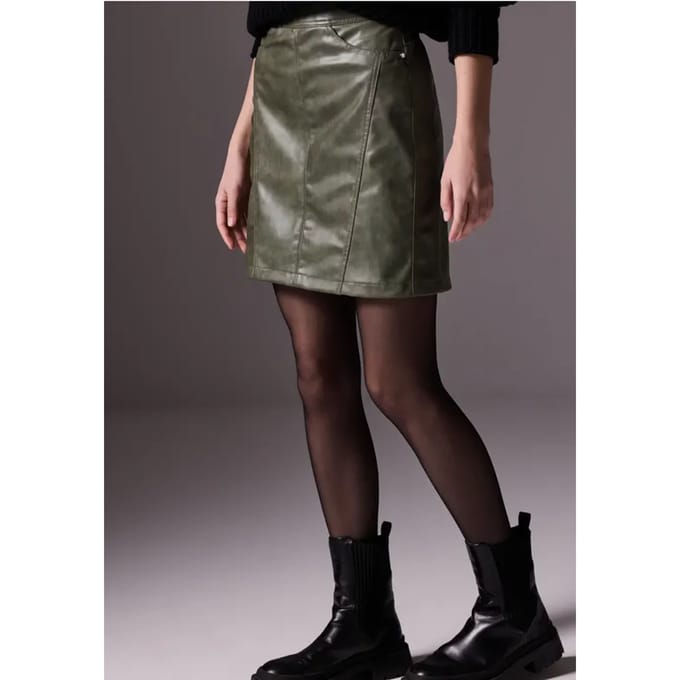 Rok in lederlook