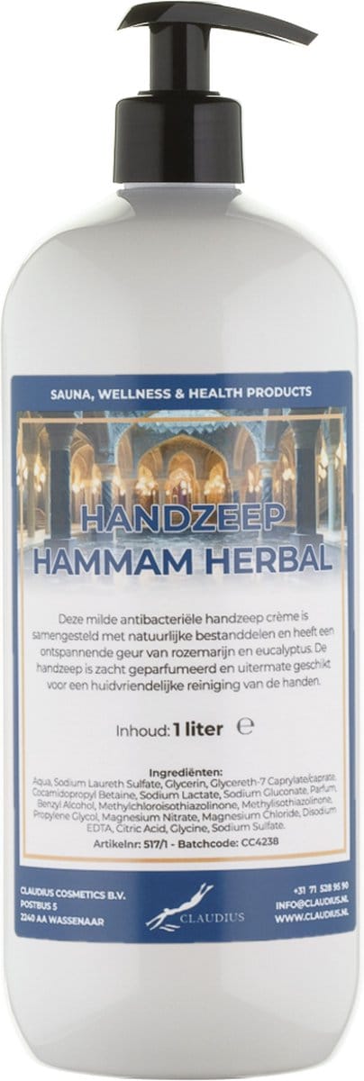 Handzeep Hammam Herbal 1 liter - met gratis pomp