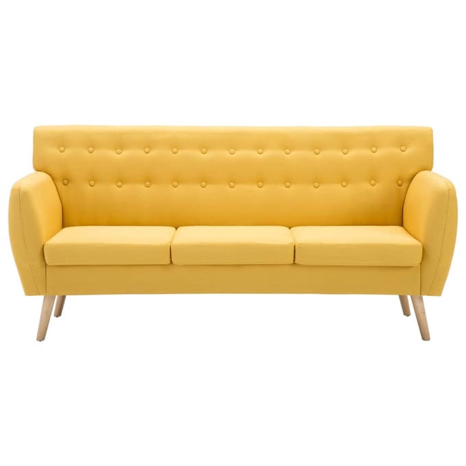 vidaXL - Driezitsbank - 172x70x82 - cm - stof - geel