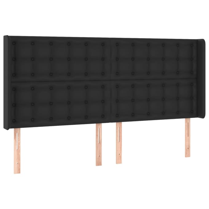 vidaXL - Hoofdbord - LED - 183x16x118/128 - cm - kunstleer - zwart