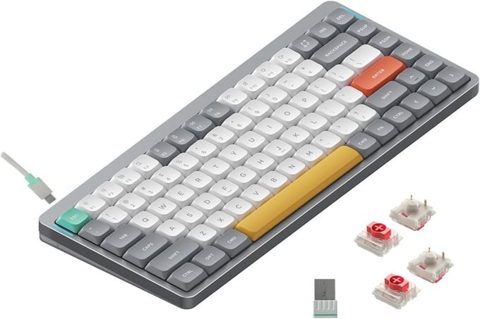 Mechanisch Toetsenbord 75% Low Profile - Draadloos met Bluetooth 5.1 en Bekabelde Verbinding