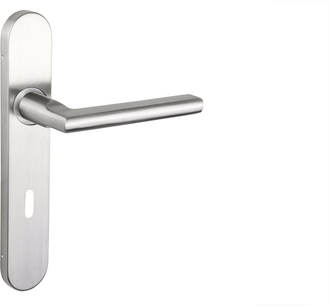 Lavuzo deurkruk Teramo RVS met afgerond schild SL72 | Per set | Deurklink met schild