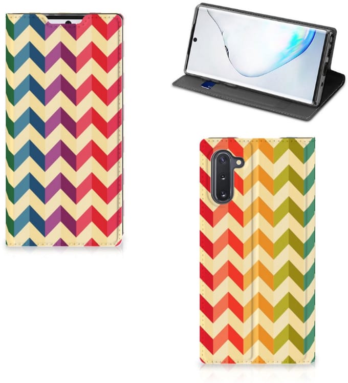 Samsung Galaxy Note 10 Hoesje met Magneet Zigzag Multi Color