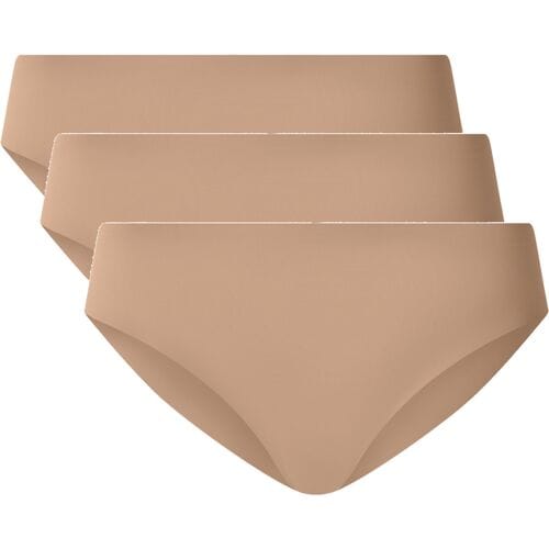ESMARA Set van 3 dames lasercut onderbroeken - onzichtbaar & seamless (Beige, L (44/46))