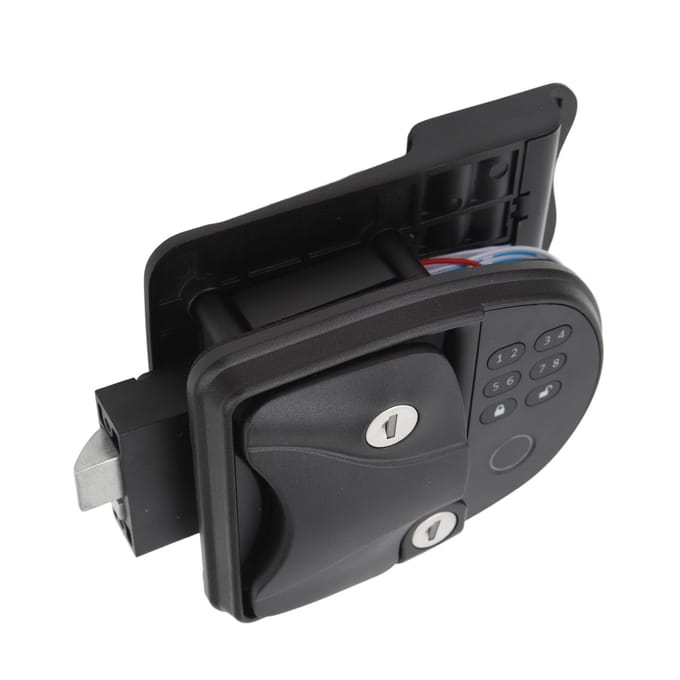 Sleutelloos Toegangspaneel met Afstandsbediening Deur Digitale Sluiting Greep Set voor Campers 5th Wheel Trailer black