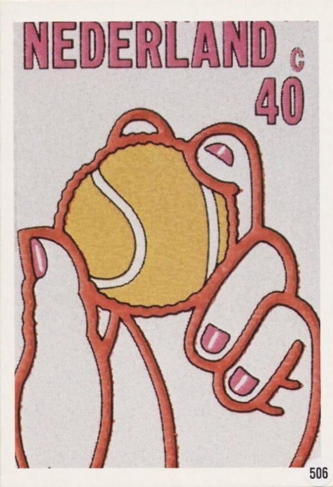 Briefkaart met afbeelding Tennis postzegel