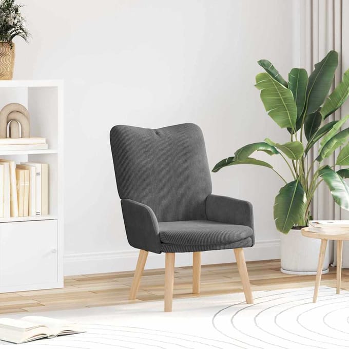 vidaXL - Fauteuil - Donkergrijs - 63 - x - 67 - x - 94 - cm - Stof
