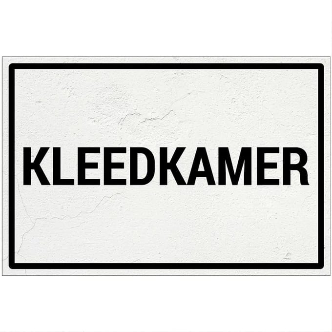Kleedkamer bord | Forex Re materiaal | 18 x 12 cm