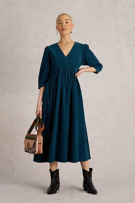 White Stuff Lucy Cord Dress Dark Teal Größe: 24 REGULAR | Midikleider Outlet | Damen | Cyan