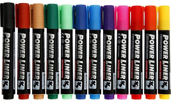 Power Liner, lijndikte 1,5-3 mm, diverse kleuren, 12 stuk/ 1 doos