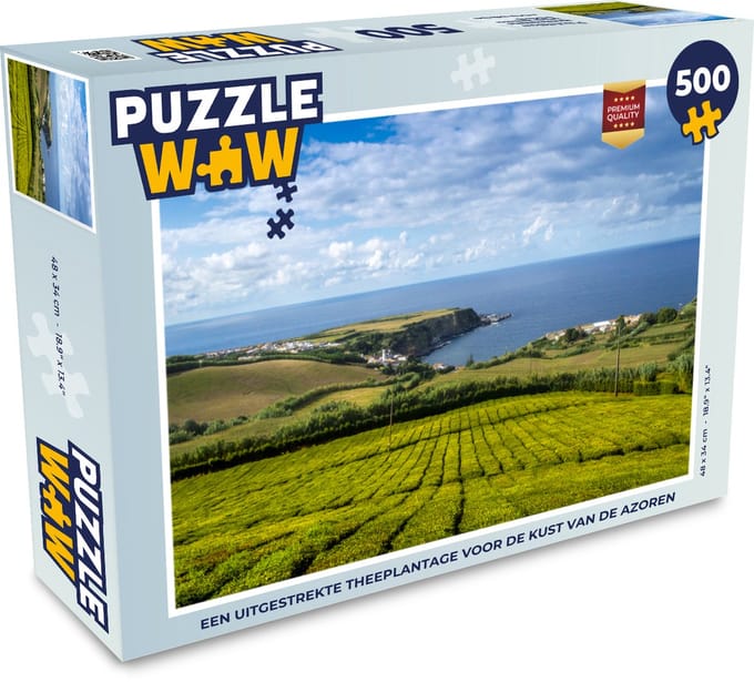 Puzzel Een uitgestrekte theeplantage voor de kust van de Azoren - Legpuzzel - Puzzel 500 stukjes