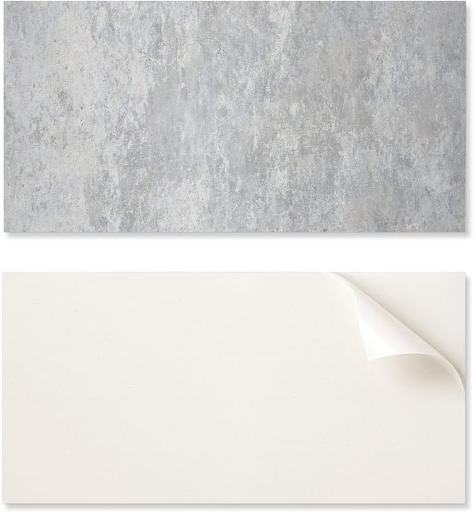 Zelfklevend vinylpaneel met print, 120x60 cm, met natuursteenstructuur.