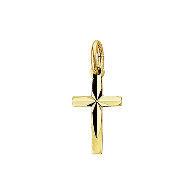 Marie Celeste hanger kruis mat gediamanteerd - Goud