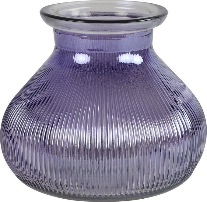 Decostar Bloemenvaas - paars/transparant glas - 12 x 15 cm - vaas