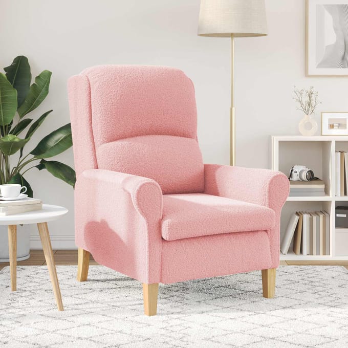 vidaXL - Fauteuil - Roze - Zachte - Sherpa-stof