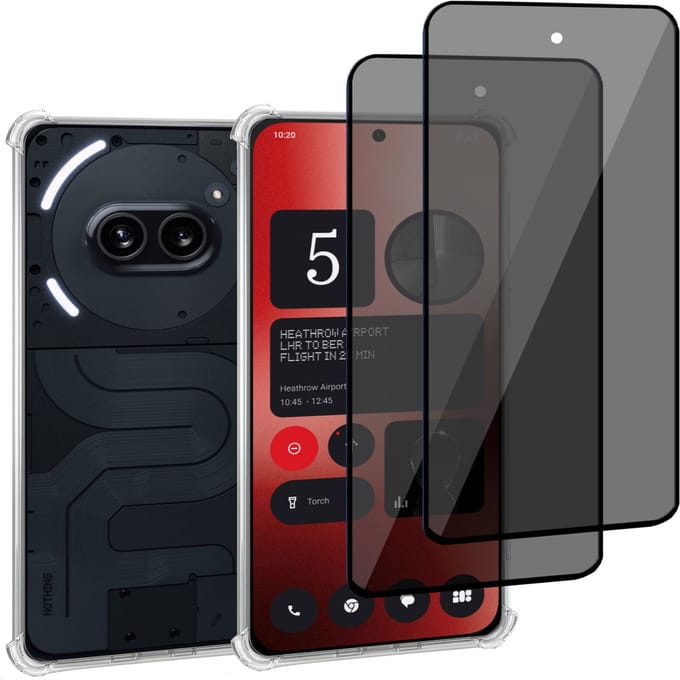 Geschikt voor Nothing Phone 2a / 2a Plus - Hoesje + 2x Screenprotector – Gehard Glas Cover + Shock Proof Case - Transparant