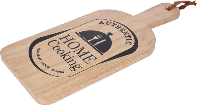 Snijplank hout met tekst - snijplank handvat 34 x15 cm