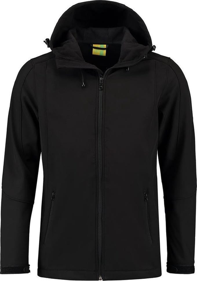 L&S Jas Capuchon Softshell Heren - Mannen - Zwart - M