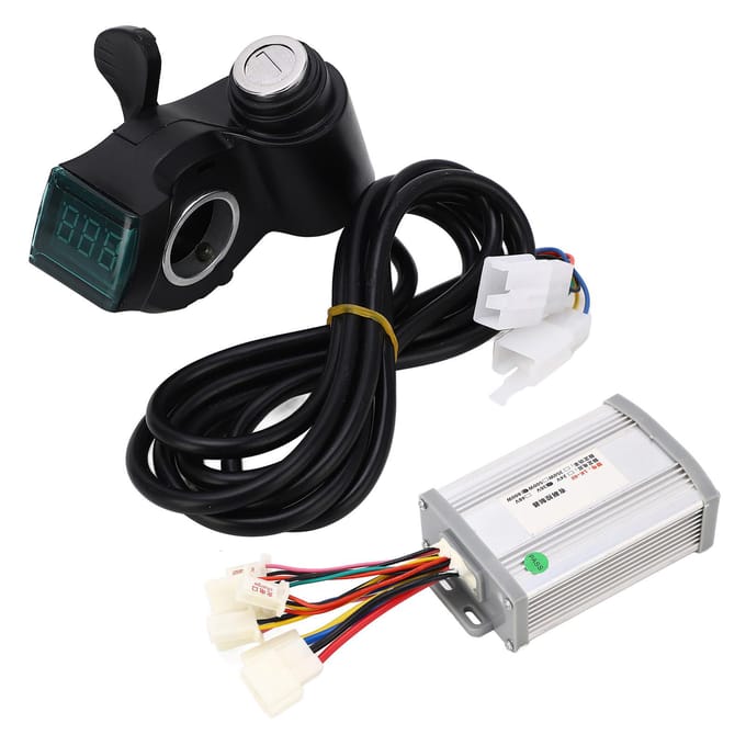 Fiets Motor Controller Kit 36V 800W Gashendel Display Gevoelige Bediening Borstelmotor Controller met black