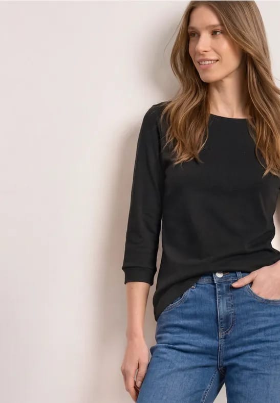 Shirt met 3/4-mouwen en een boothals