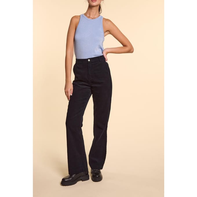 ICode Navy Drop-front Suit Trousers Marine Größe: 44 | Stoffhosen Outlet | Damen | Blau