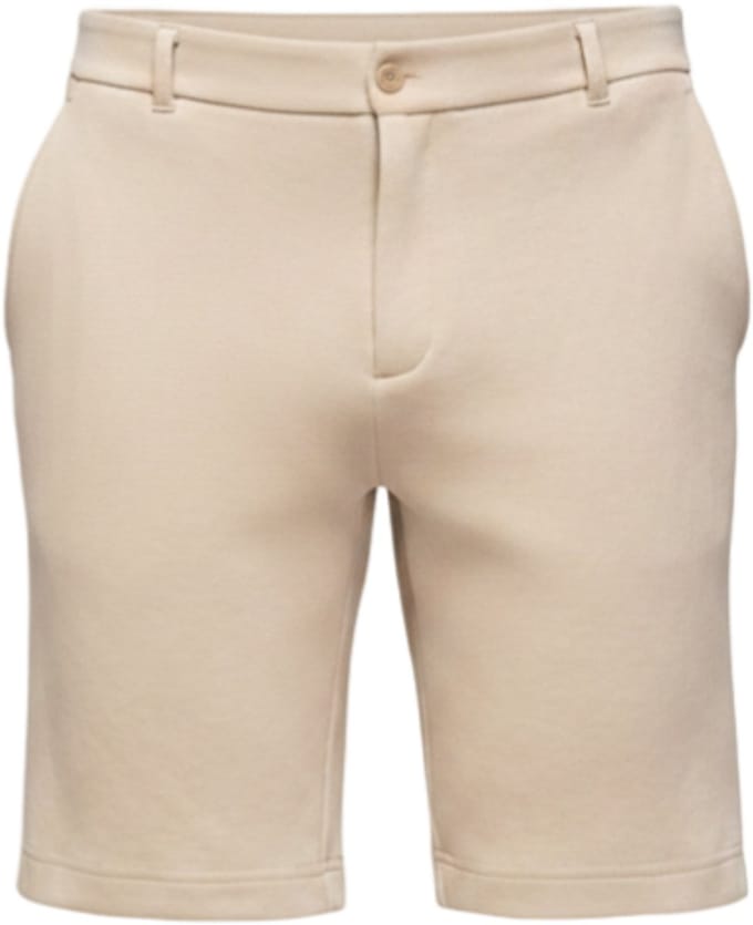 OMBRE Korte Broek - Slim Fit - Katoen - Knopen Zand L