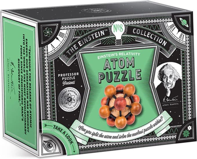 Professor Puzzle Einstein breinbreker Atom houten puzzel 3D.