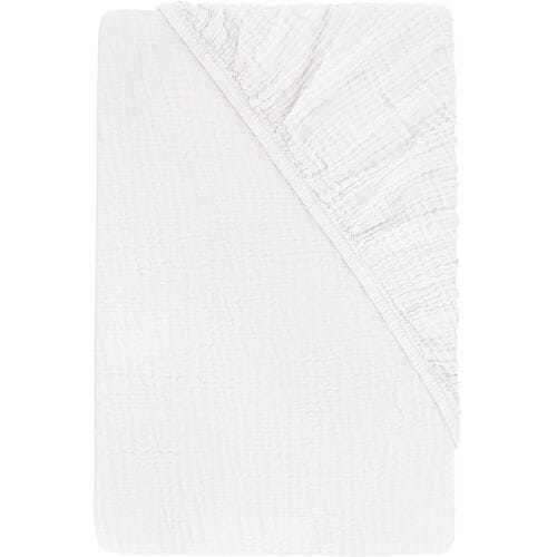 LIVARNO Mousseline hoeslaken 90-100 x 200 cm (wit)