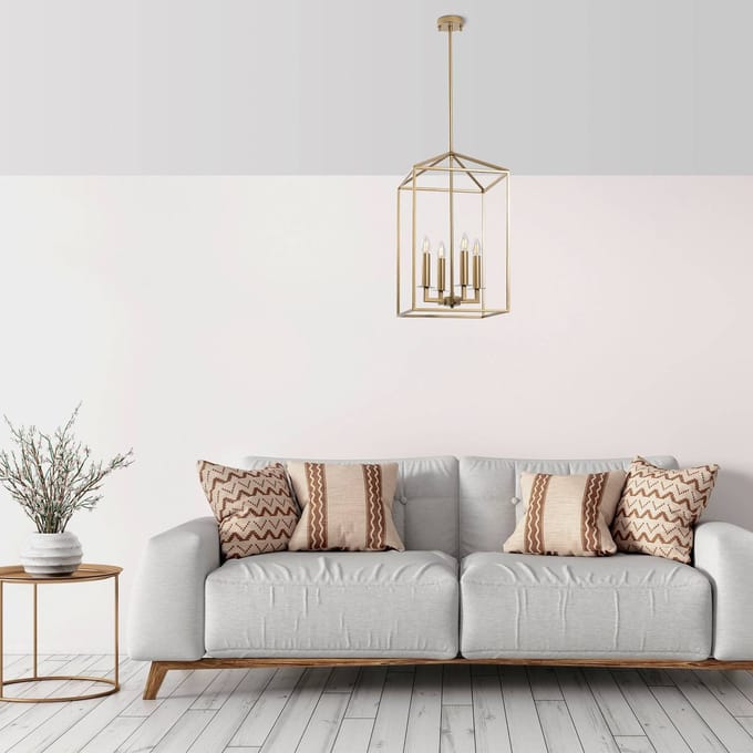 Opviq Kroonluchter Till 13256, goudkleurig, metaal, 4-lamps