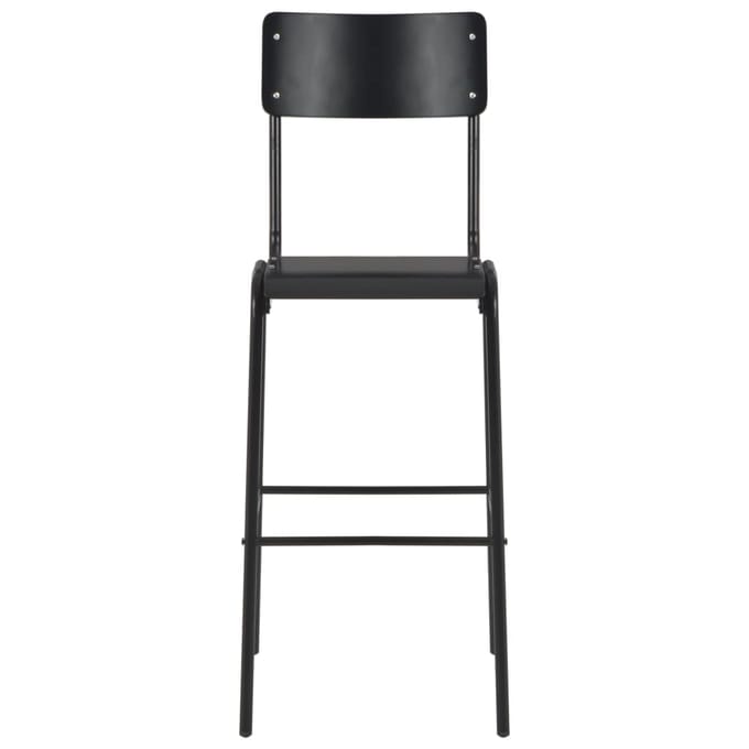 vidaXL - Barstoelen - 6 - st - massief - multiplex - staal - zwart