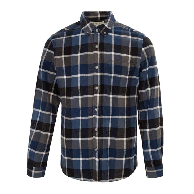Firetrap Geruit herenoverhemd (Blauw/Zwart)