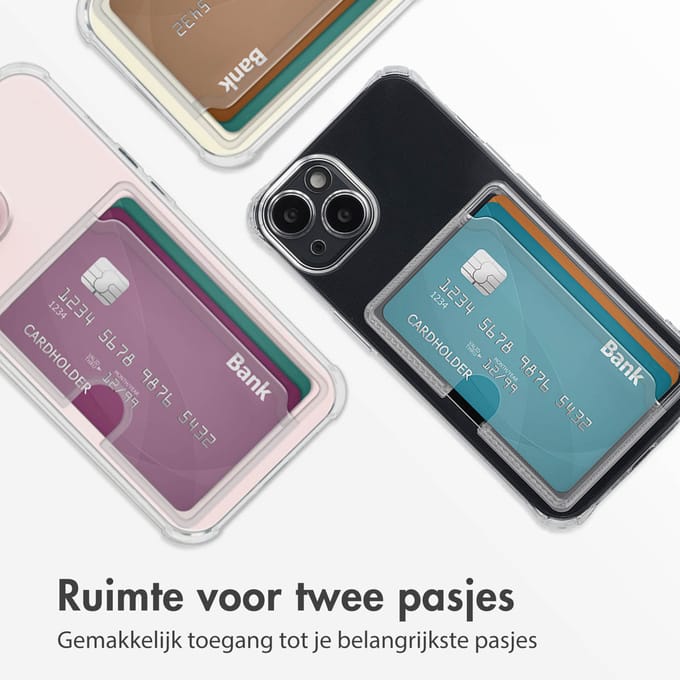 imoshion Softcase Backcover met pasjeshouder voor de Apple iPhone 13 - Transparant