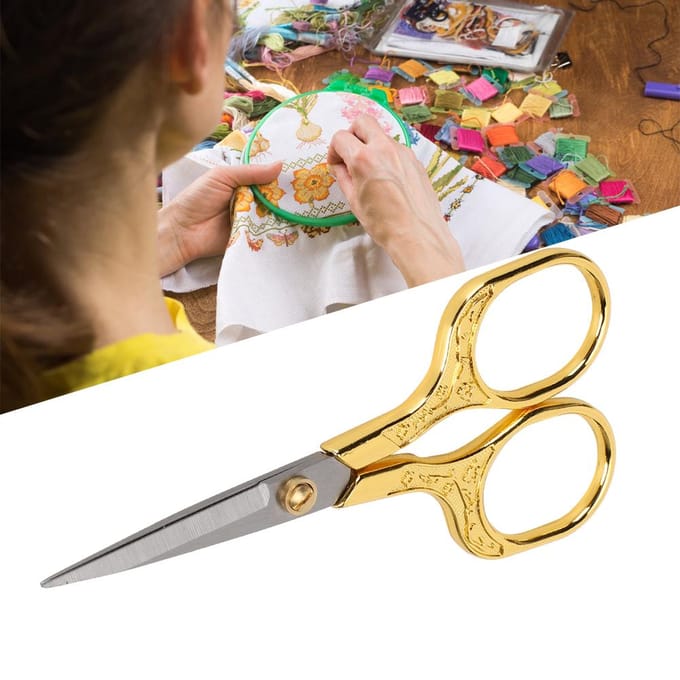 Ciseaux Rétro Ciseaux de Couture Vintage pour Broderie Artisanat Travail à l'Aiguille Œuvre d'Art Or multicolore