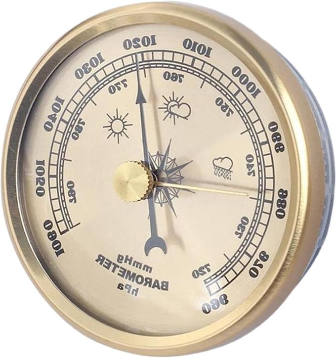 Weerstation Barometer - Thermometer Hygrometer - Weer Voorspellen - Contrast Naald - 7 cm - Transparant