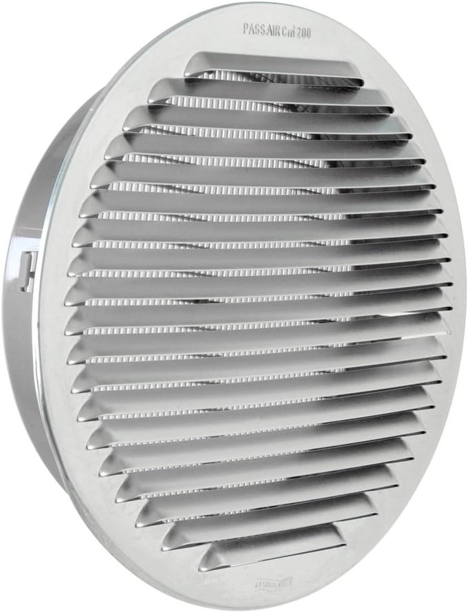 Ronde Inbouwgrill voor Ventilatiekanaal Ø 200 mm