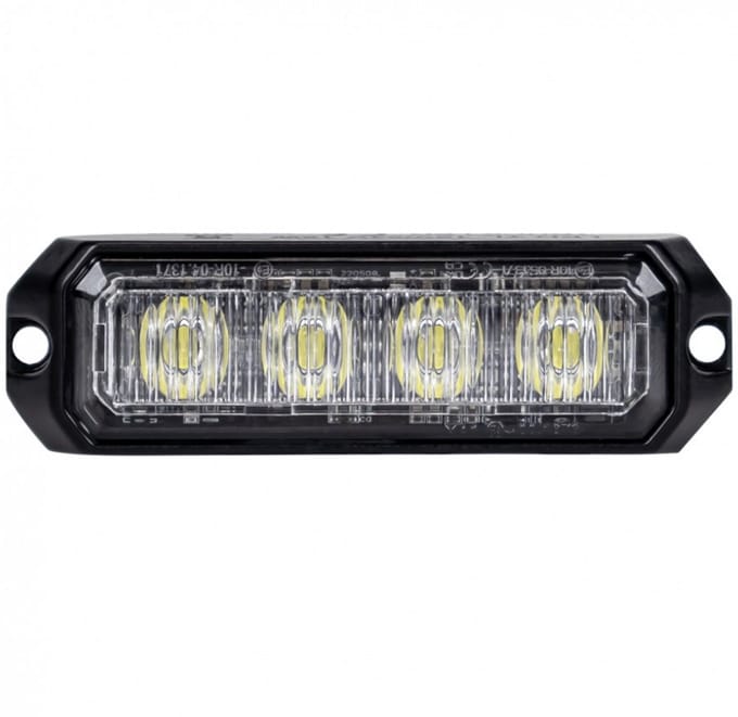 LED bumperflitser - 4-LED 12V - 24V - WIT - IP67 - R10