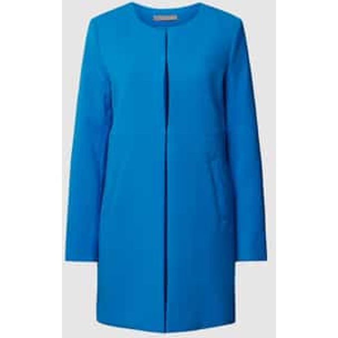 Lange blazer met steekzakken in effen design