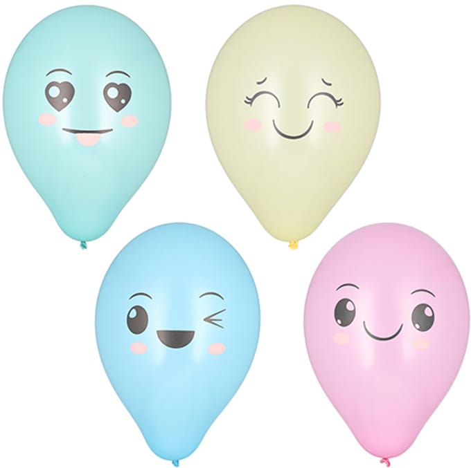 12x 8 Ballonnen Ø 25 cm assorti kleuren Kawaii