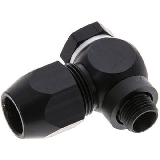 10x4mm & G1/8'' Aluminium L-Vorm Knelfitting Buitendraad 10bar Kunststof en Polyamide