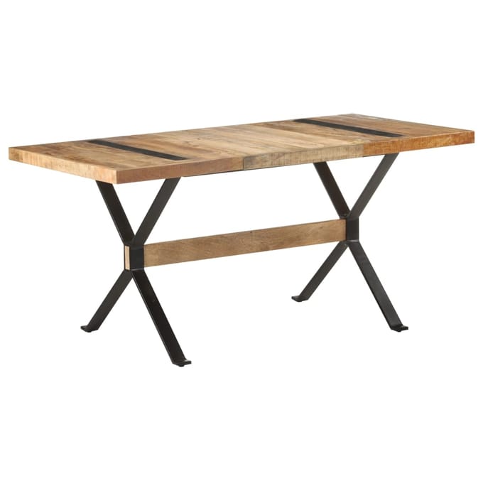 vidaXL - Eettafel - 160x80x76 - cm - ruw - mangohout