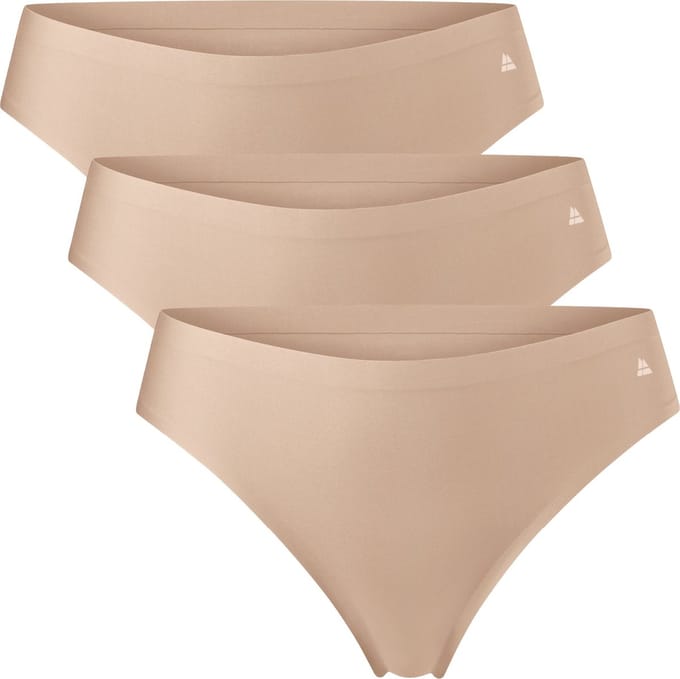 DANISH ENDURANCE Naadloze Strings voor Dames - Sporten & Iedere dag - 3-pack - Beige - Maat S