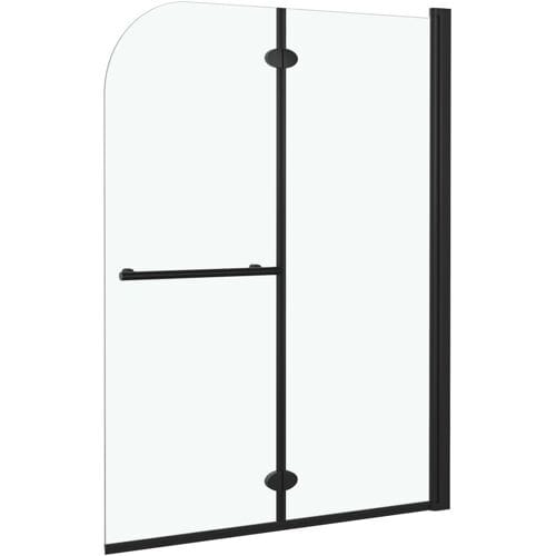 vidaXL - Douchewand - inklapbaar - 2 - panelen - 95x140 - cm - ESG - zwart