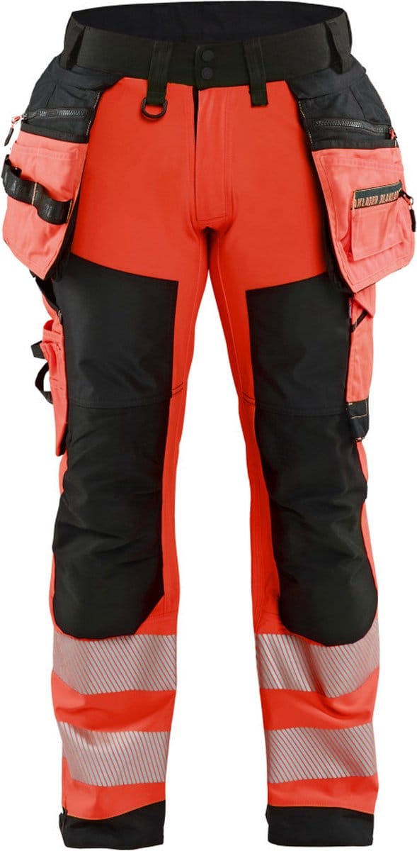 Blaklader 1820-2513 Softshell Werkbroek High Vis - High Vis Rood/Zwart - C150